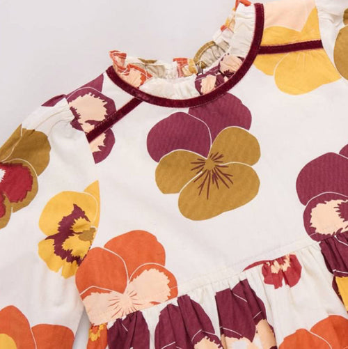 Girls Charlie Autumn Pansies Dress