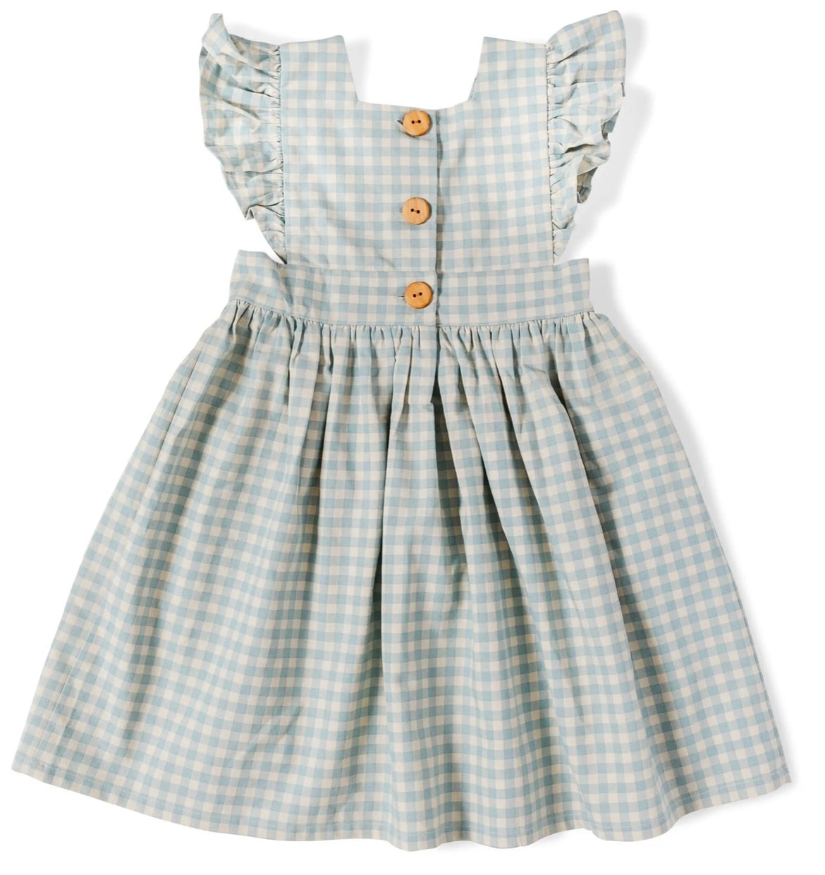 Sky Gingham Pinafore Dress