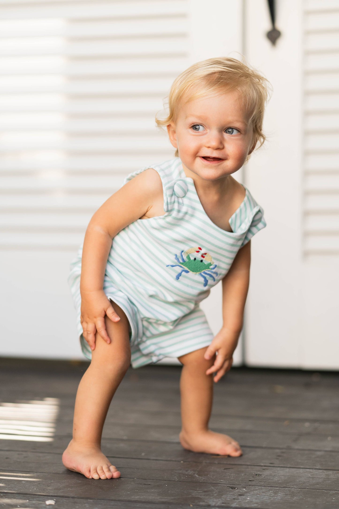 Crab Shortall: Mint Stripe
