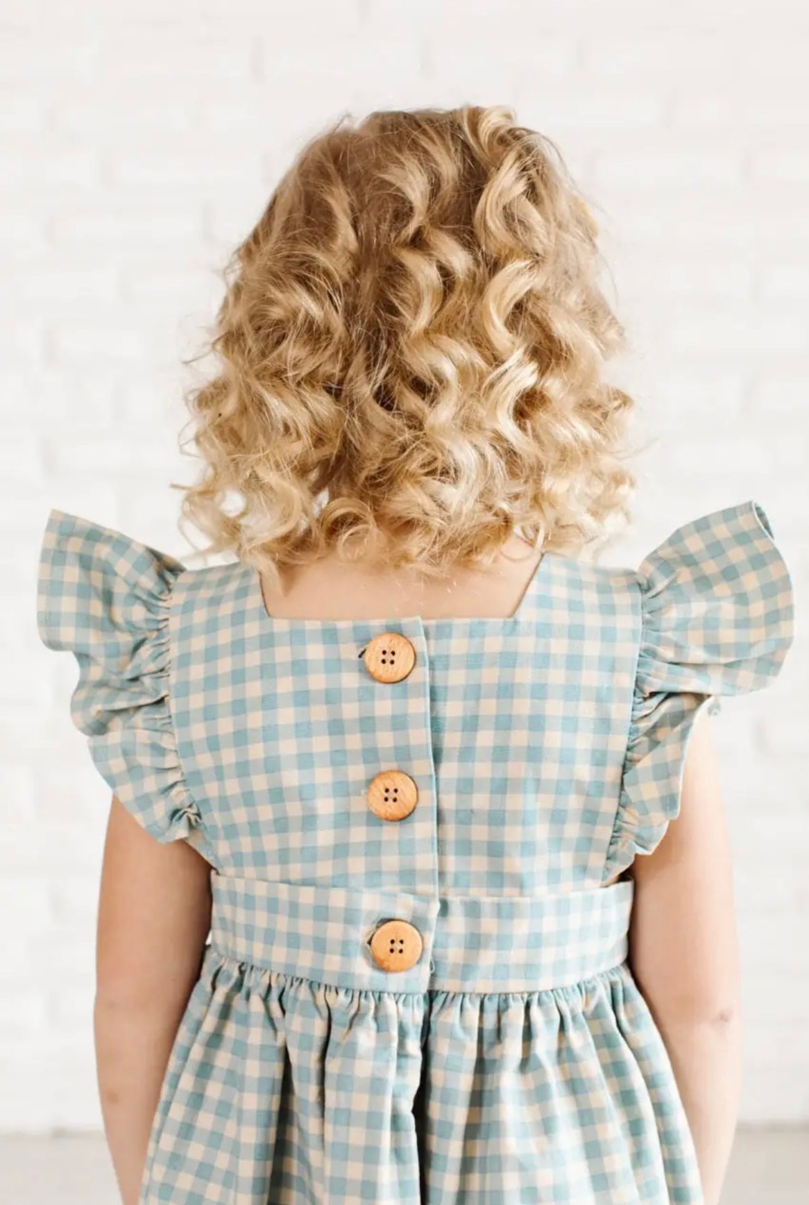 Sky Gingham Pinafore Dress