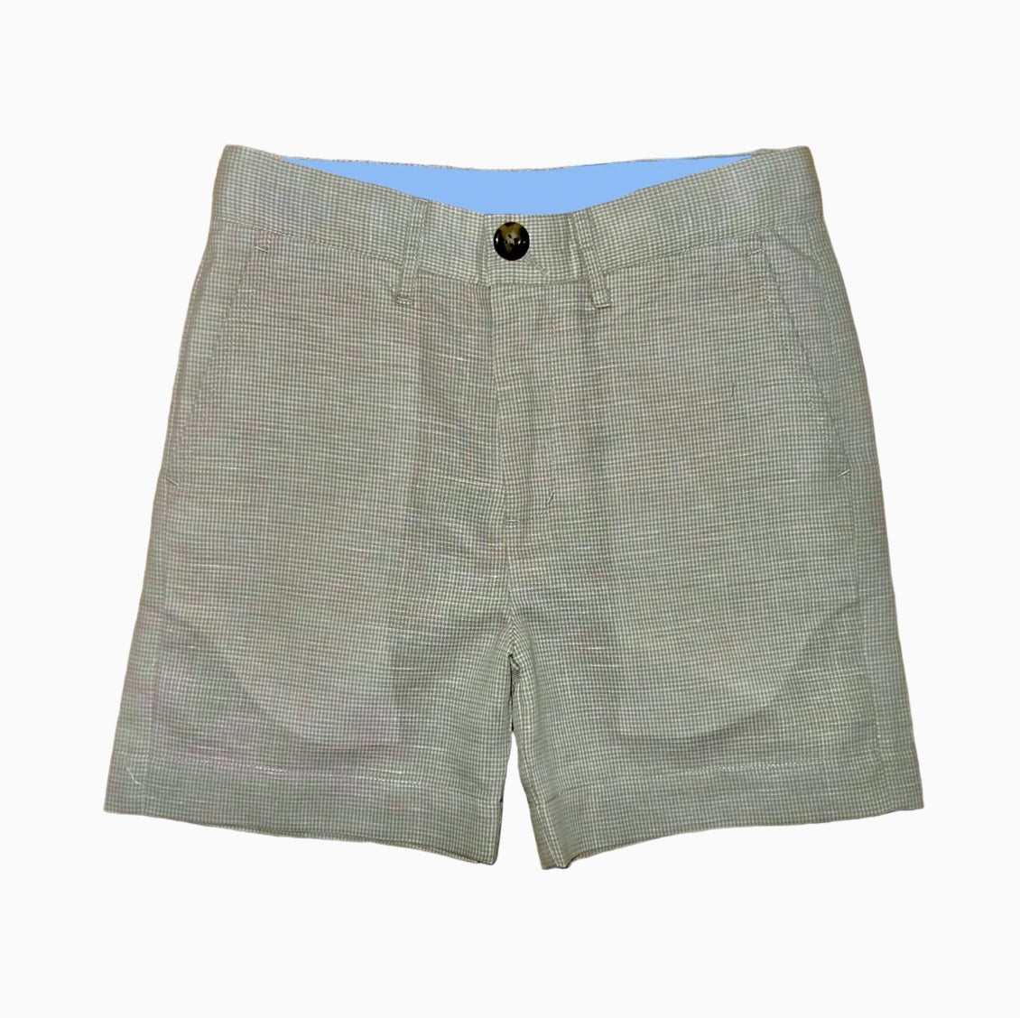 Kiawah Khaki Linen Houndstooth Clip On Bow Tie