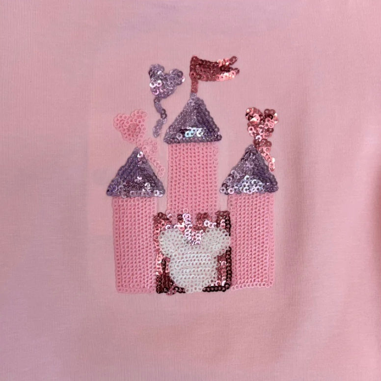 Pink Puff Sleeve Castle Top