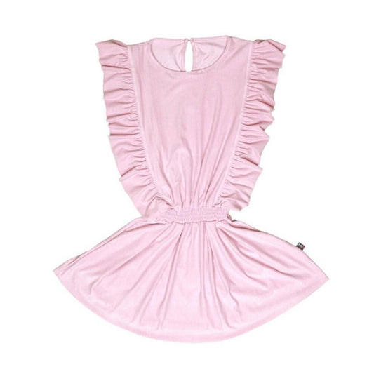 Pink Sleeveless Ruffle Bodice Dress