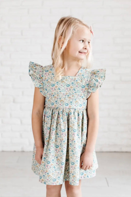 Pond Floral Pinafore Dress