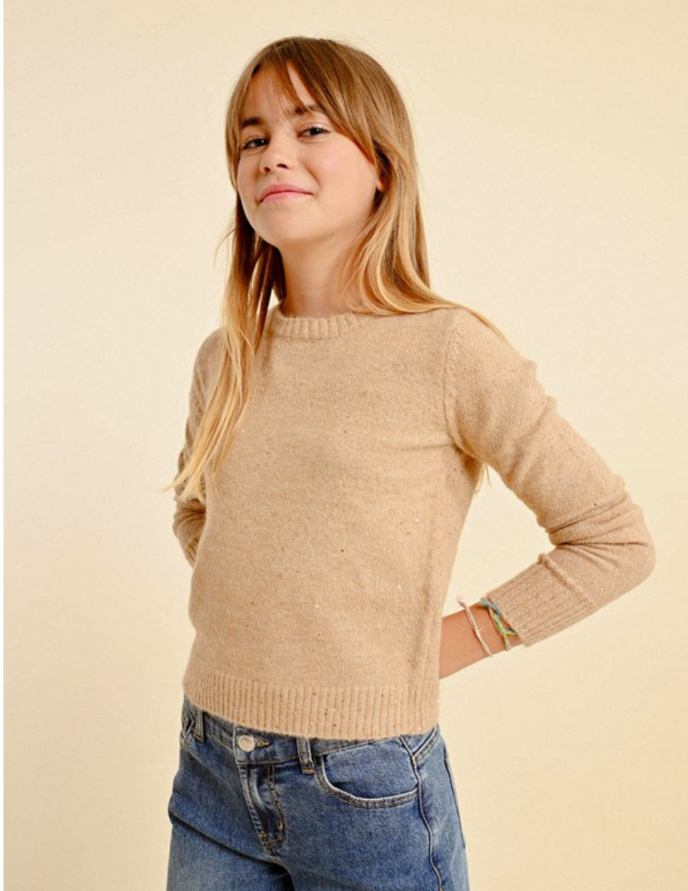 Gold Sequin Knit Sweater