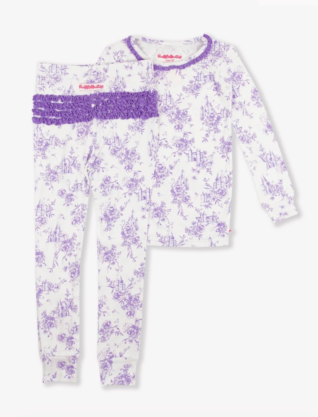 Purple Castle Toile Bamboo Pajama Set