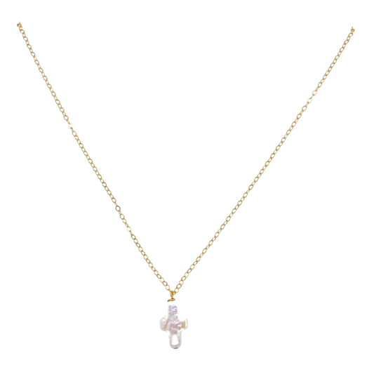 Little Cross Necklace: 16" gold filled chain