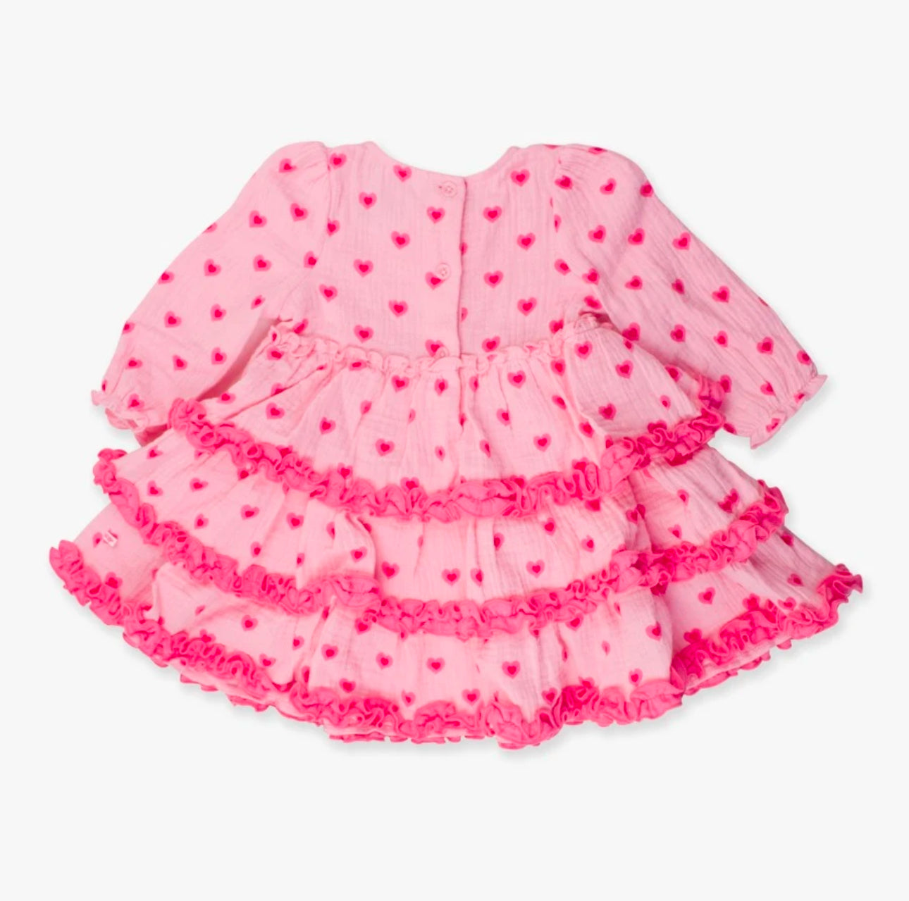 I Heart You Cotton Gauze Ruffle Dress