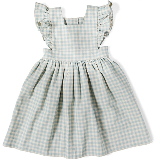 Sky Gingham Pinafore Dress
