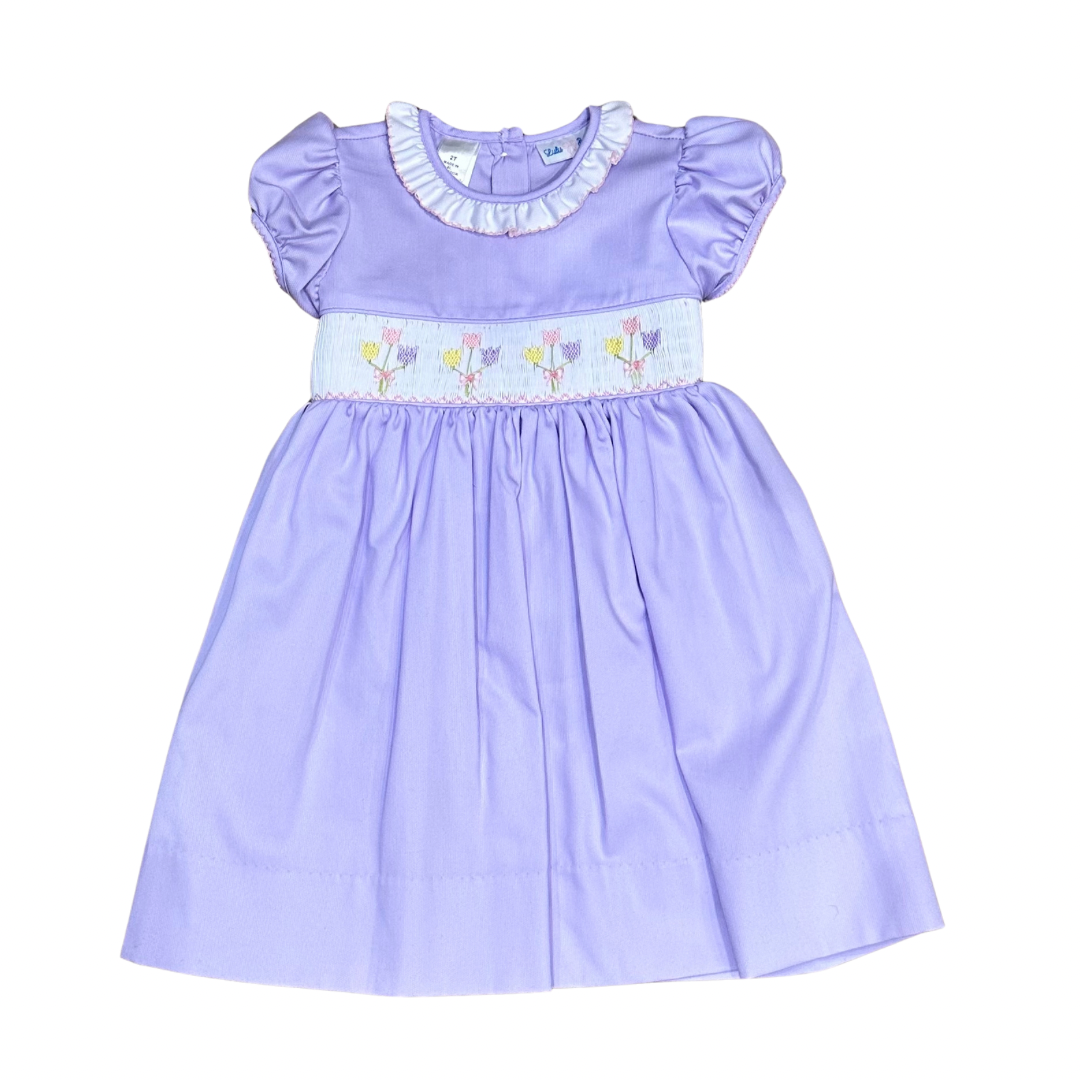 Lavender Tulip Smocked Dress