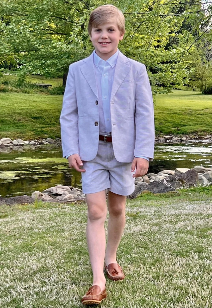 Linen Sweetgrass Kiawah Khaki Houndstooth Shorts