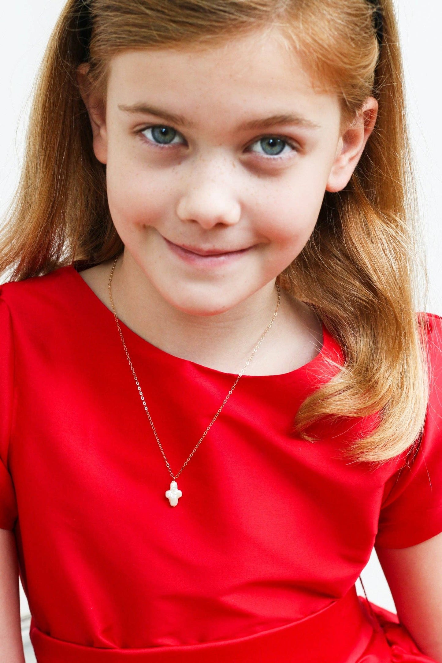 Little Cross Necklace: 16" gold filled chain