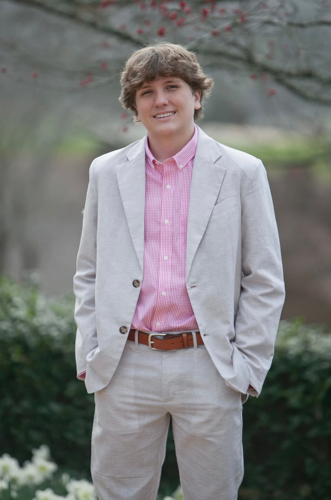 Kiawah Khaki Houndstooth Linen Gentleman’s Jacket