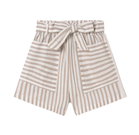 Tan Stripe Sash Short