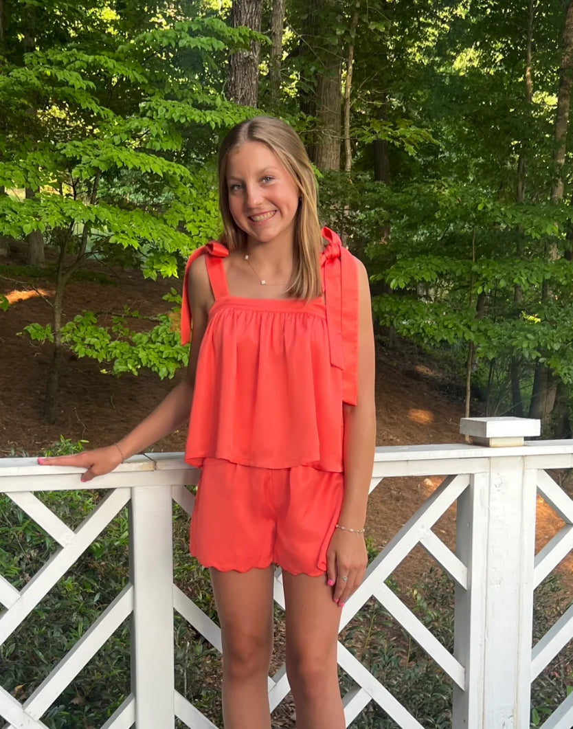 Carolina Coral Satin Sandlapper Shorts