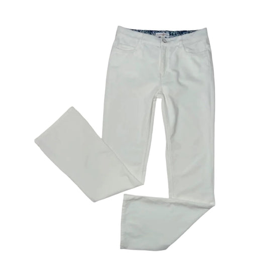 White Velvet Bootcut Pants