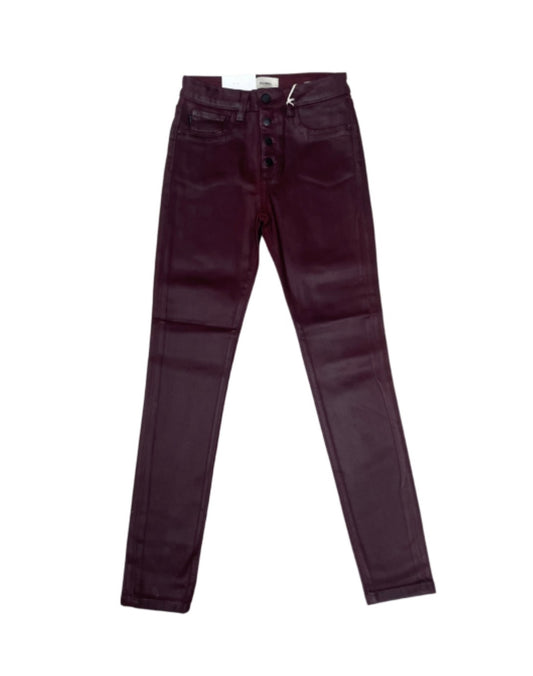 Ruby Red Wax Denim Jeans