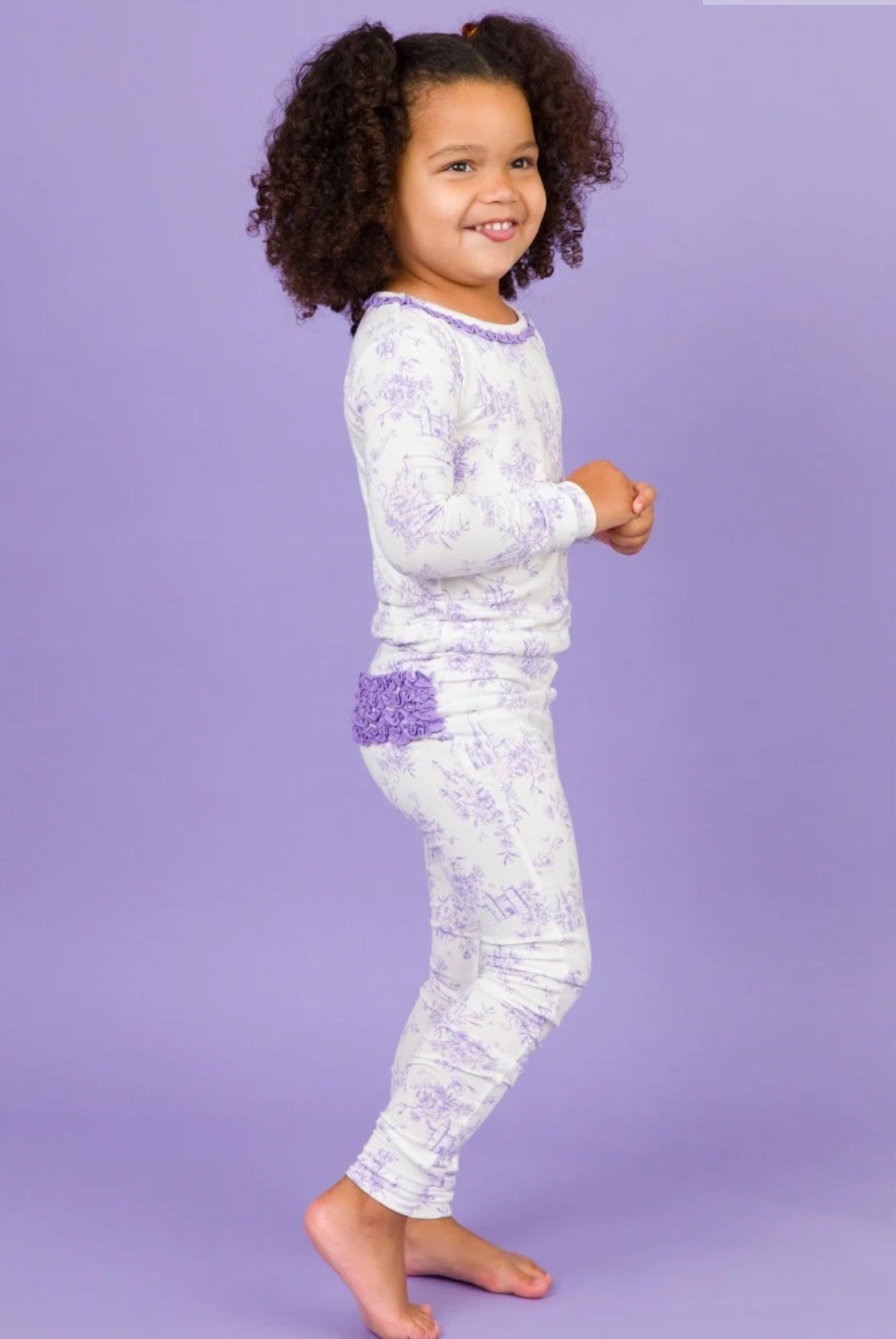 Purple Castle Toile Bamboo Pajama Set