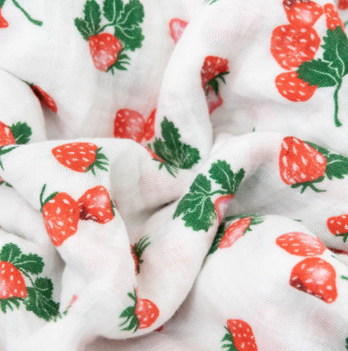 Strawberry Muslin Swaddle Blanket