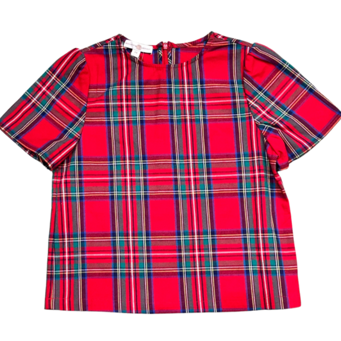 Red Plaid Tybee Tartan Tillie Top