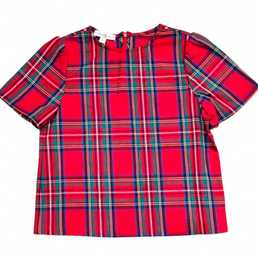 Red Plaid Tybee Tartan Tillie Top