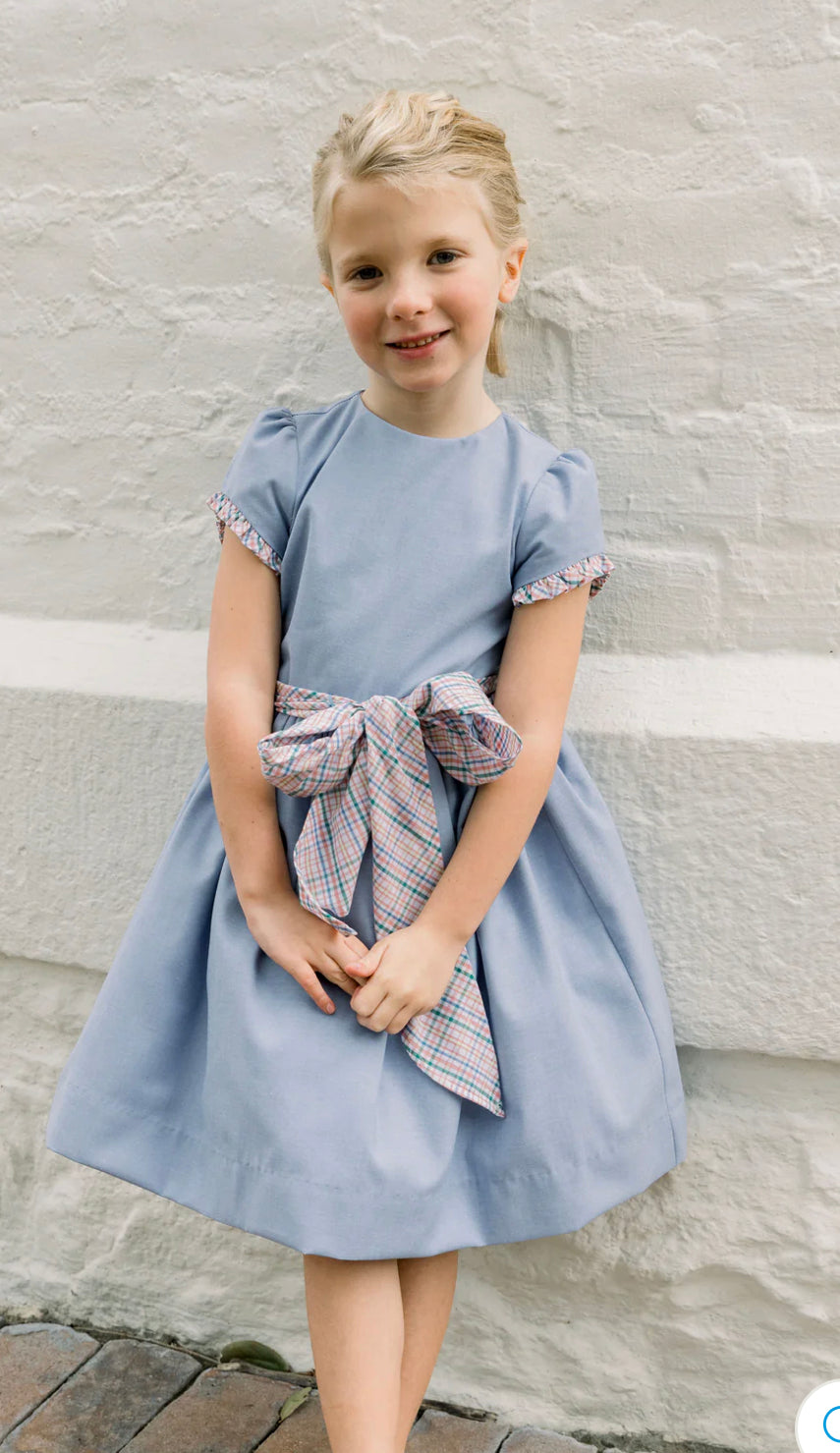 Sandstone Chambray Bow Front Dress