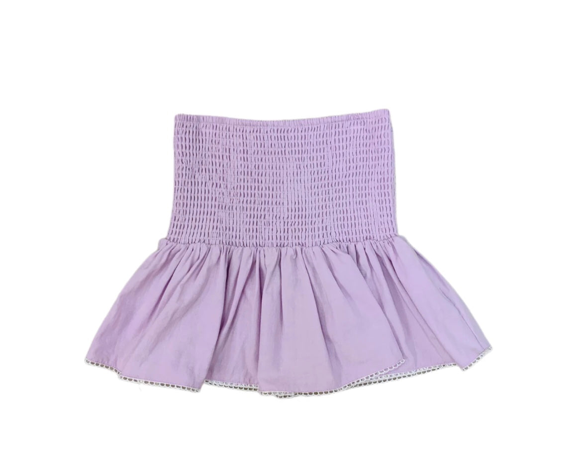 Lavender Smocked Ruffle Top