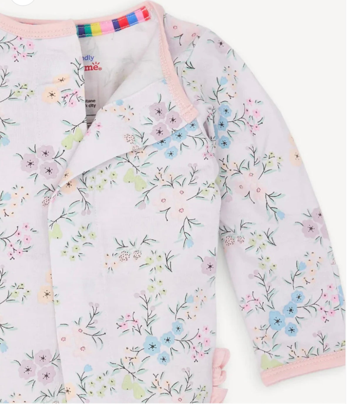 Emily Floral Modal Footie Pajamas w/Ruffles
