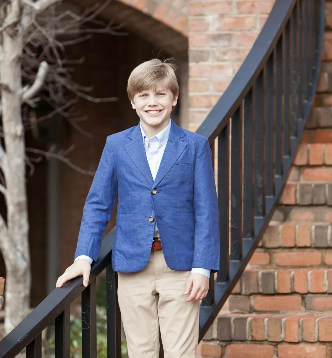 Folly Beach Blue Linen Gentleman's Jacket