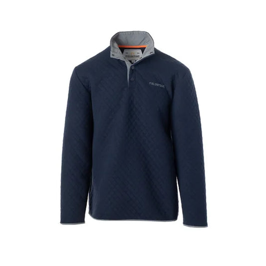 Quilted Navy Pullover
