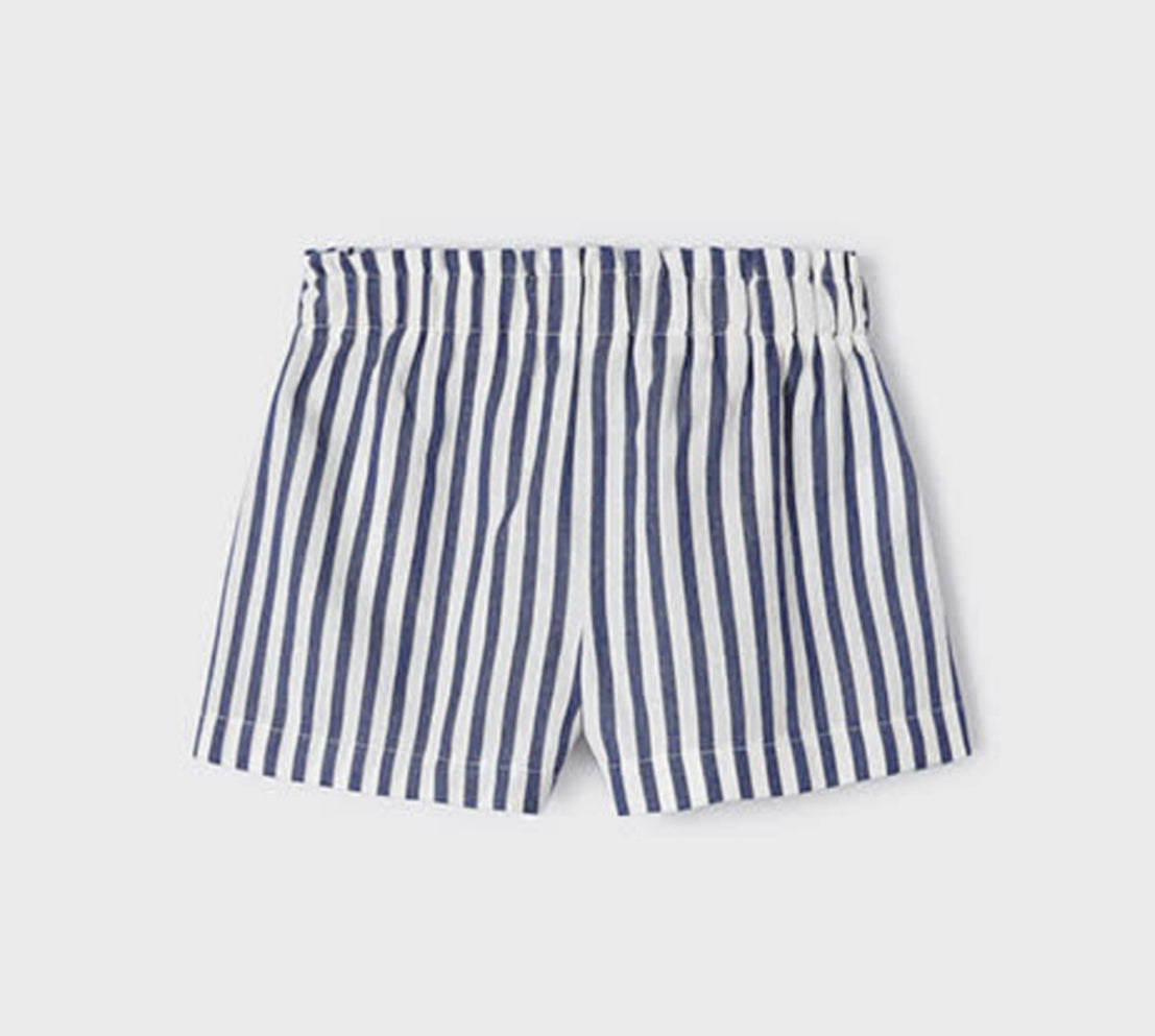 Navy and White Striped Bag Short