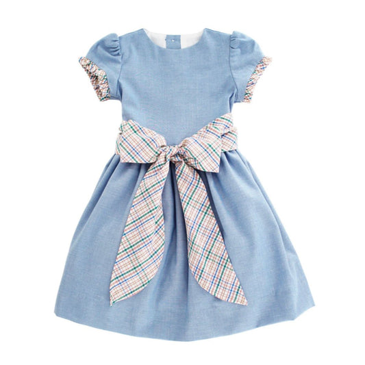 Sandstone Chambray Bow Front Dress