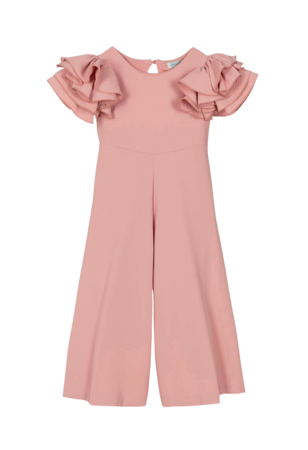 Abel and Lula Blush Pink Flutter Sleeve Jumpsuit