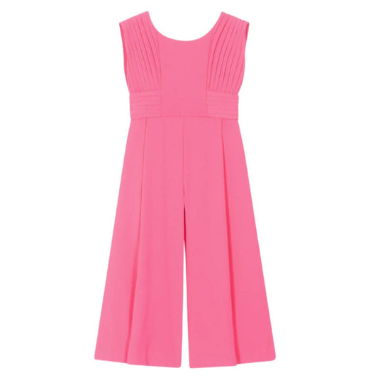 Abel and Lula Fuchsia Pink Pin Tuck Pleated Jumpsuit