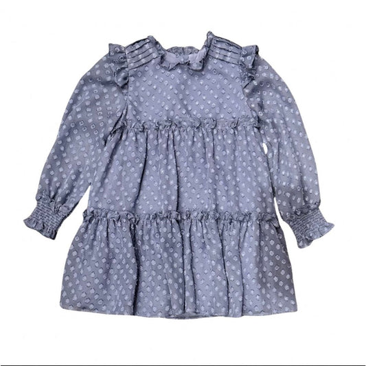 Abel and lula girls dusty blue polka dot dress