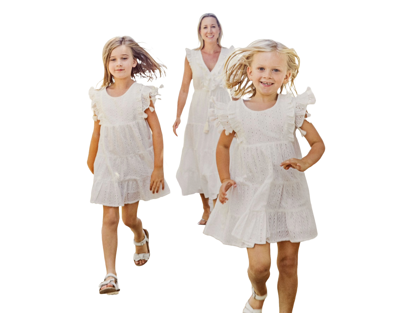 Sophie Girl's Tassel Dress White Eyelet