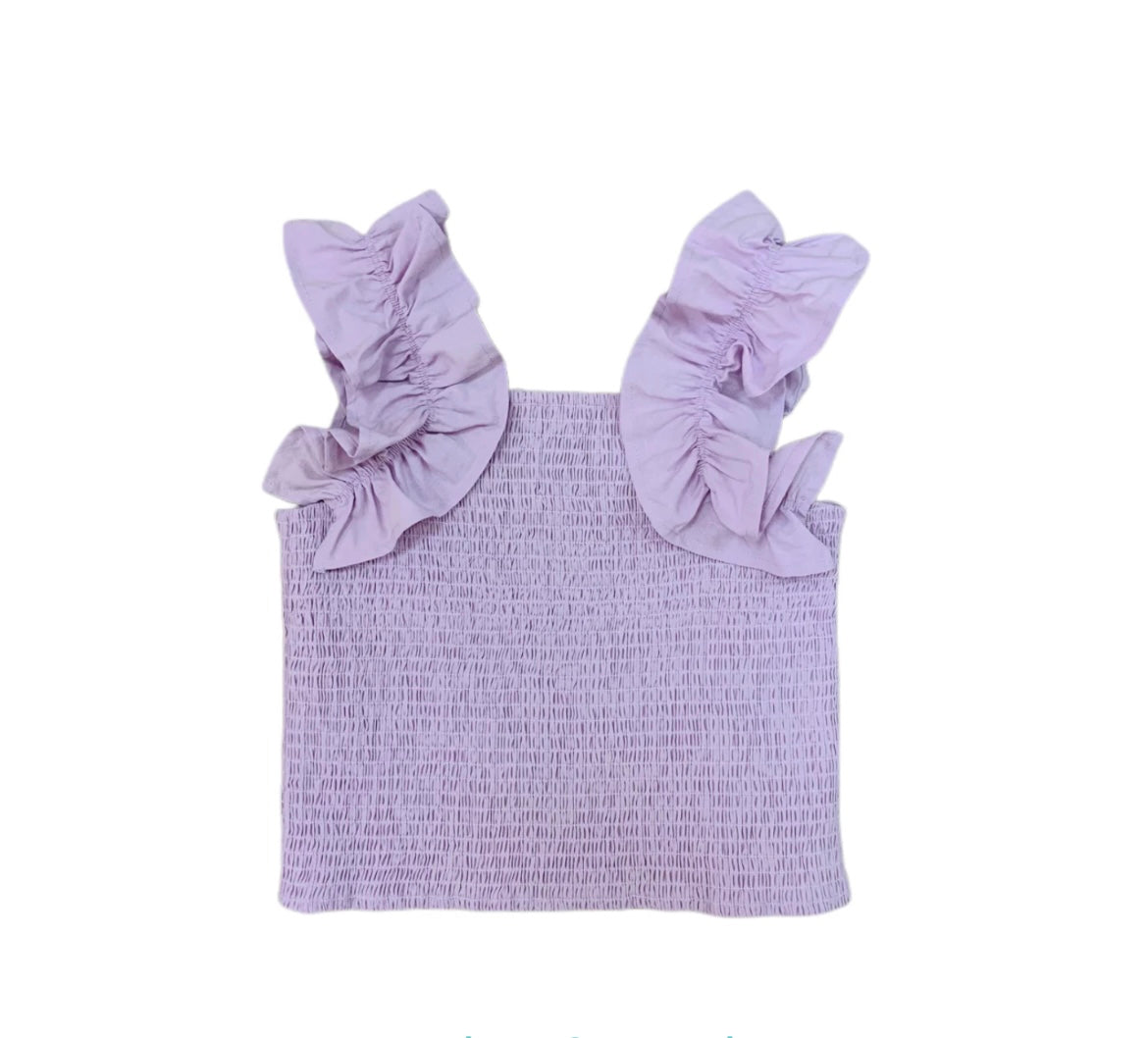 Lavender Smocked Ruffle Skirt