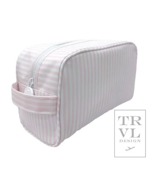 TRVL Pink Striped Pimlico Travel Pouch