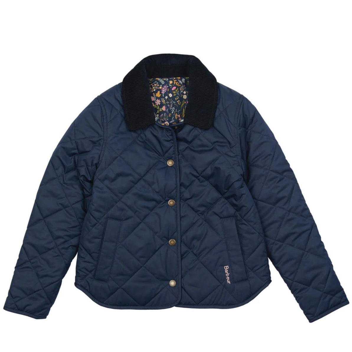 Barbour Girls Navy Foxley Reversible Jacket