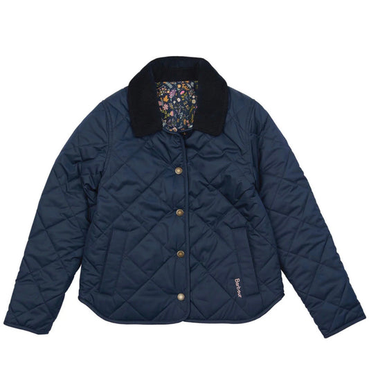 Barbour Girls Navy Foxley Reversible Jacket