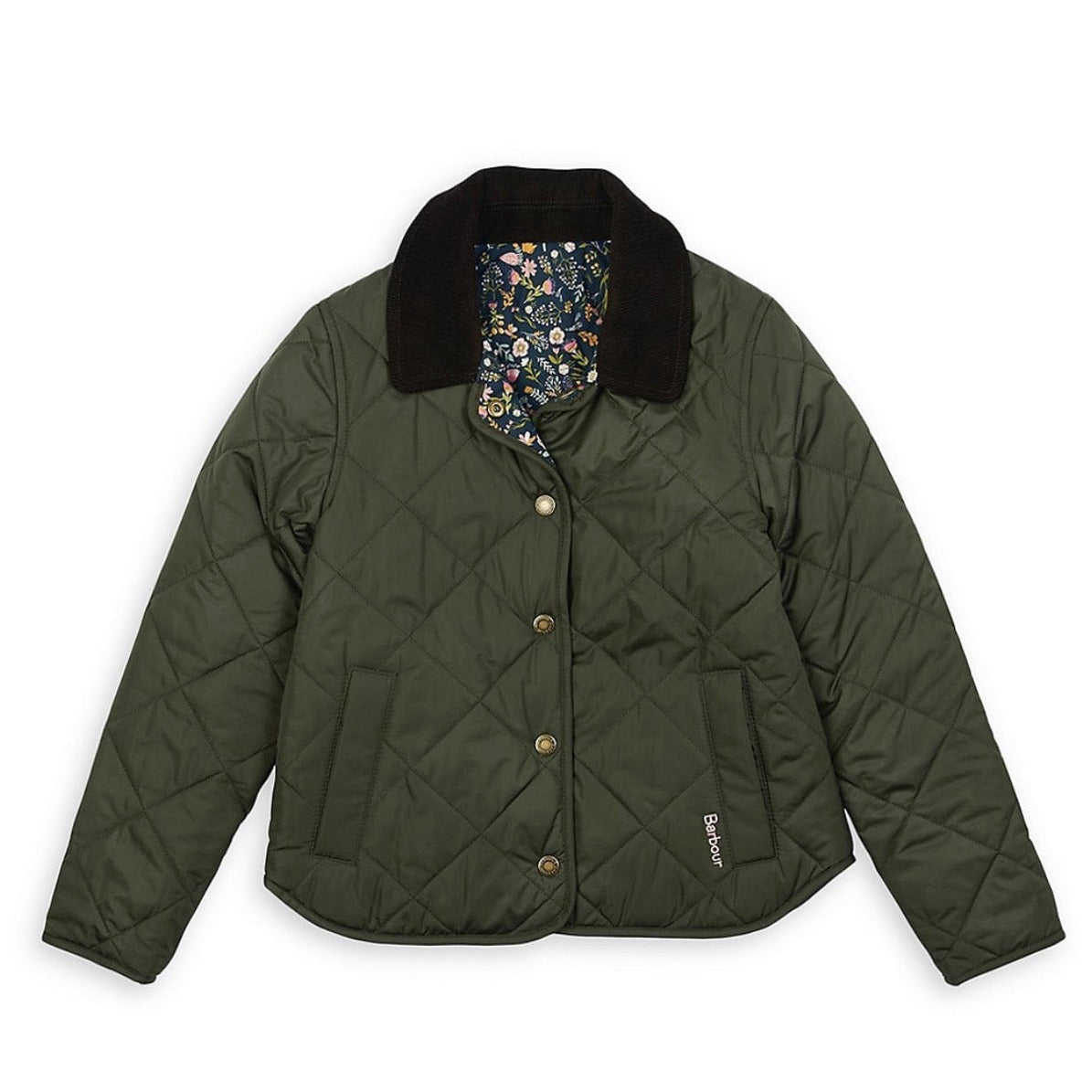 Barbour Girls Olive Foxley Reversible Jacket
