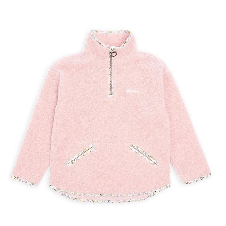 Barbour Girls Pink Melby Fleece Pullover