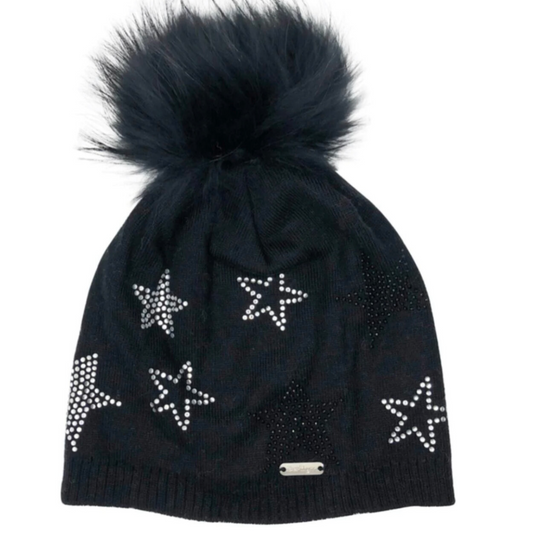 Bari Lynn Black Studded Star Toboggan