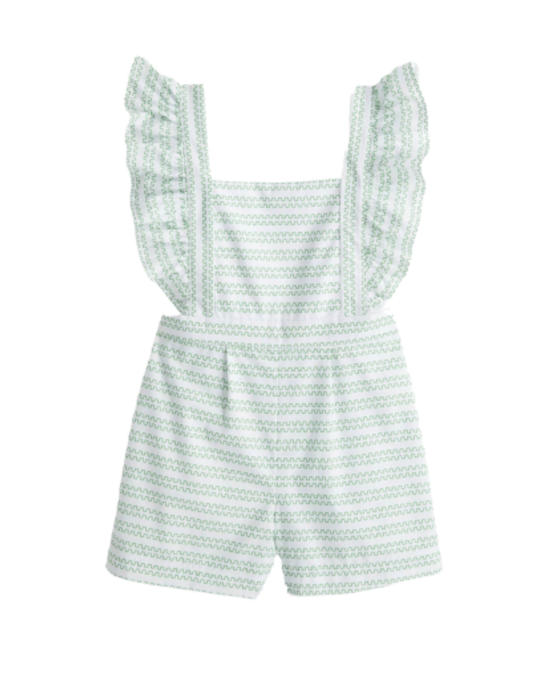 Bella Bliss Green White Toddler Romper