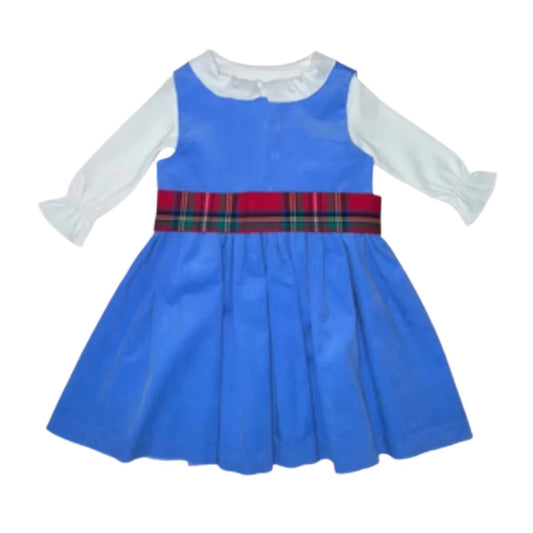 Brown Bowen Boone Hall Blue Corduroy Anna Twirl Dress