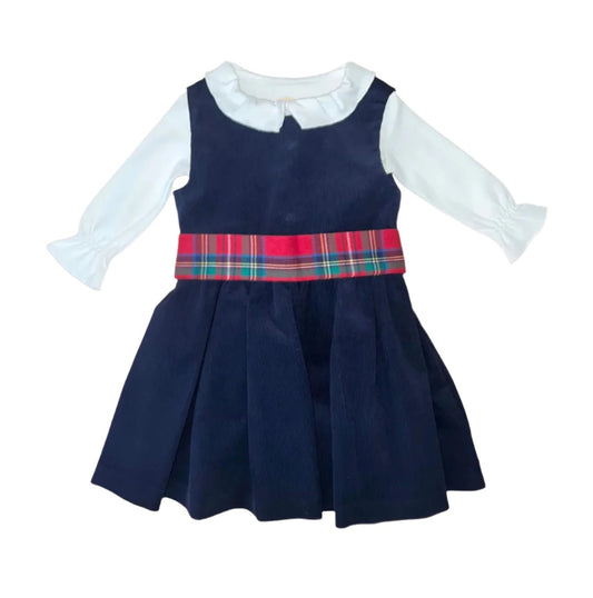 Brown Bowen Bulls Bay Navy Velvet Anna Twirl Dress