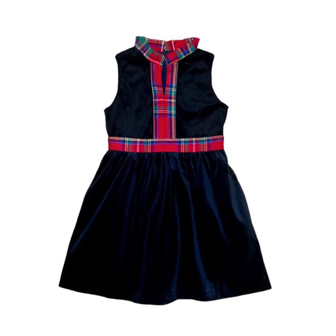 Brown Bowen Navy Velvet Eliza Dress