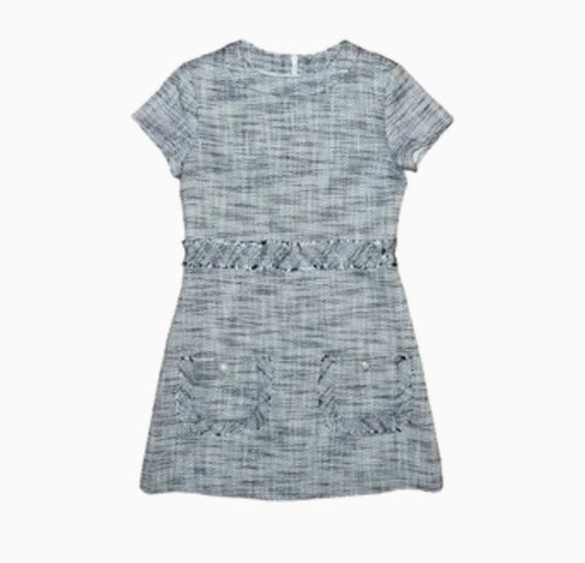 Brown Bowen Tween Girls Nantucket Navy Mimi Tweed Dress