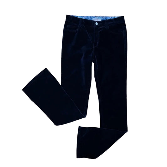 Brown Bowen Tween Girls Navy Velvet Bootcut Pants