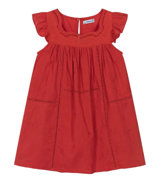 Red Embroidered Granadina Dress